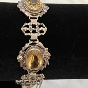 Citrine Peruzzi Bracelet, Peruzzi Bracelet with Flowers, Art Nouveau Bracelet, Peruzzi Art Nouveau Bracelet
