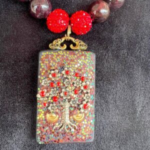 Tree of Life Necklace, Garnet Necklace, Beaded Necklace