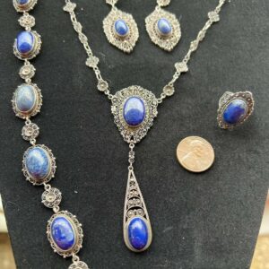 Peruzzi Jewelry Set, Rare Peruzzi Jewelry Set, Peruzzi Necklace, Peruzzi Bracelet, Peruzzi Earrings, Peruzzi Ring, Peruzzi Lapis Lazuli,